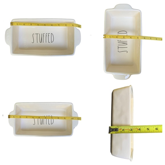 Rae Dunn STUFFED Baking Dish Pan White Black Large Letters Dimples NWT 2017 OG - Picture 16 of 16